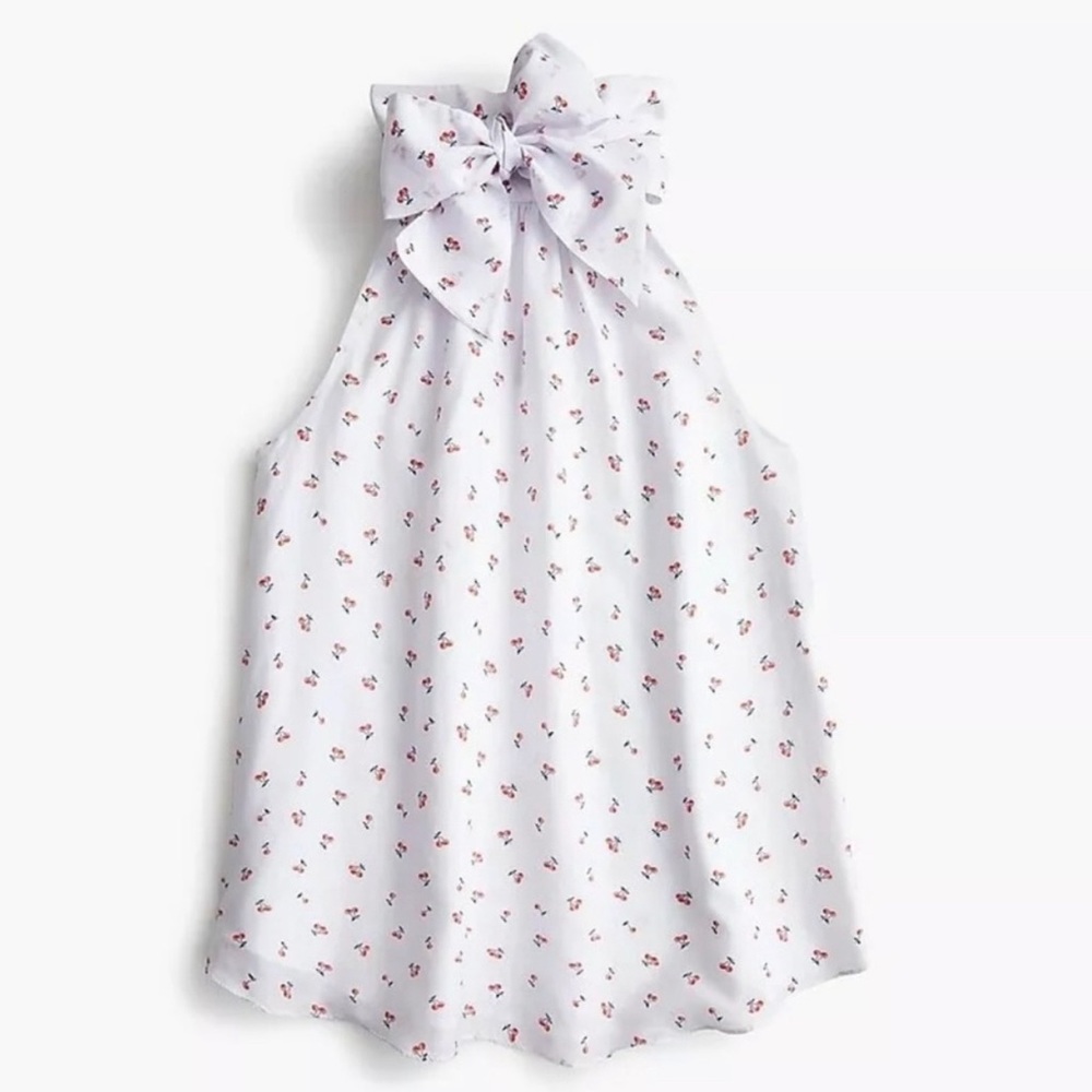 J. Crew Cherry Print Halter Top